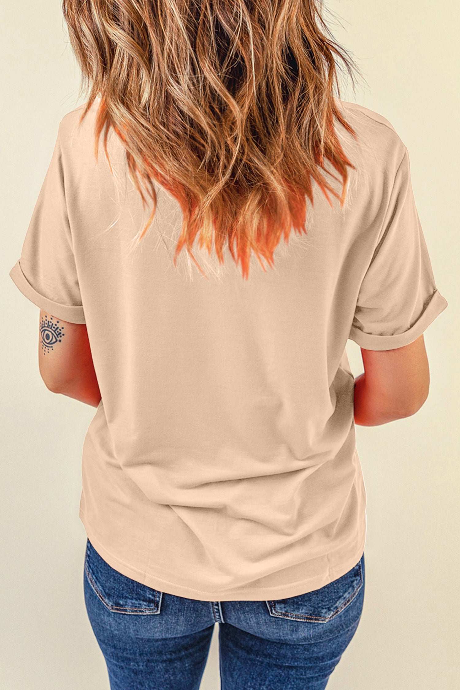 Khaki Game Day Basketball Embroidered Casual T Shirt