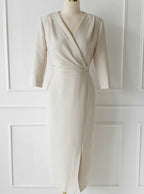 Belted Split Hem Midi Dress
