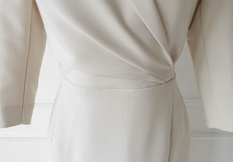 Belted Split Hem Midi Dress