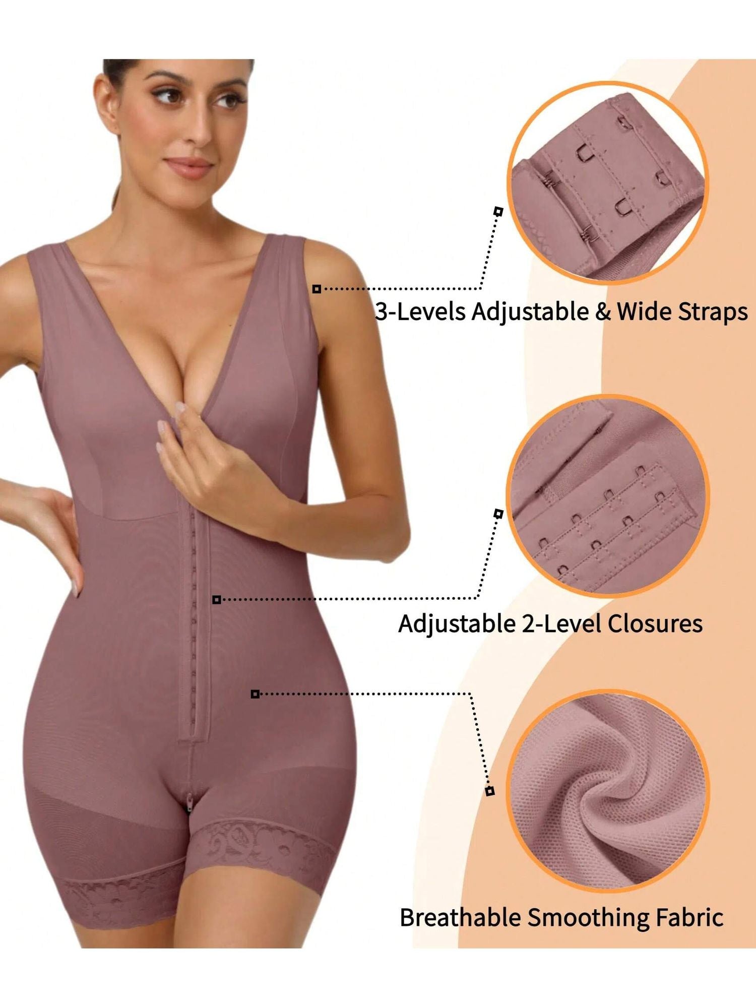 Colombian Full Body Shaper with Zipper – Tummy Control & Butt Lift
