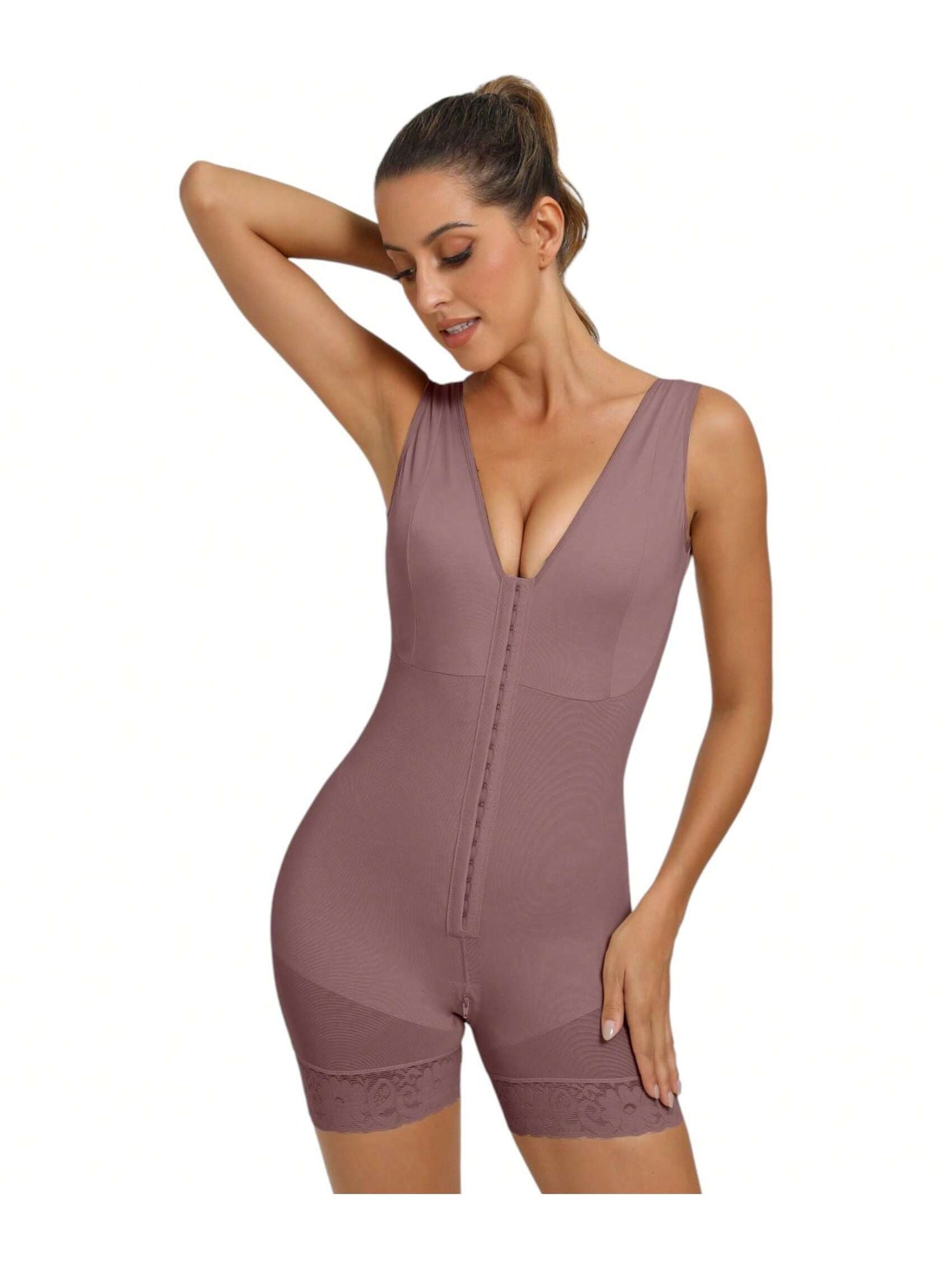 Colombian Full Body Shaper with Zipper – Tummy Control & Butt Lift